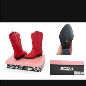 Soda Women's Bold Red Heeled Boots